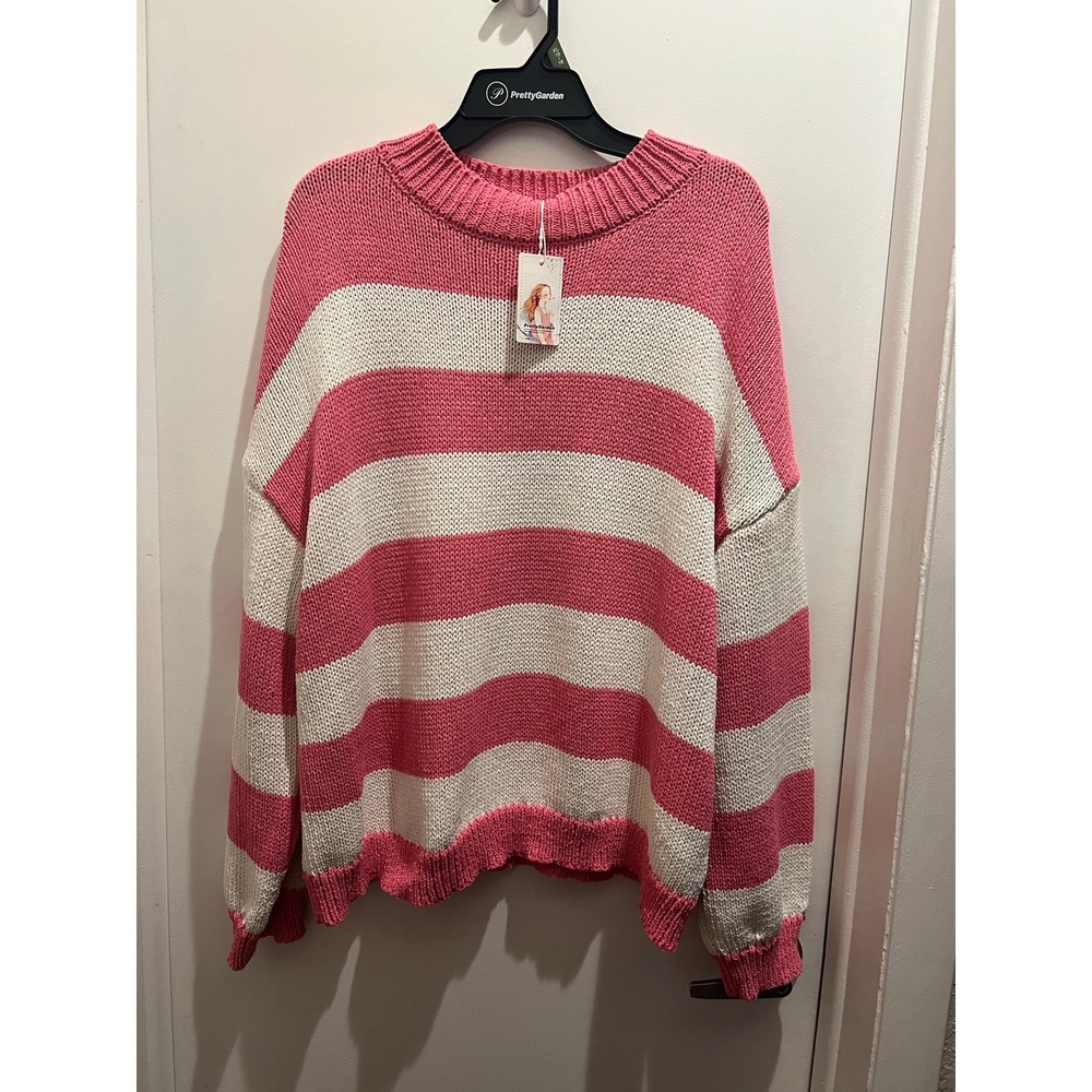PRETTYGARDEN Women's Striped Sweater, Size XL